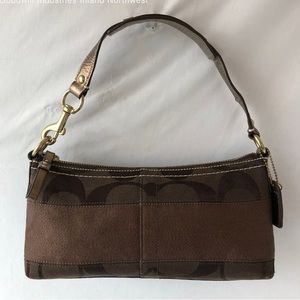 Coach 11096 Brown Jaquard Metallic Shimmer Stripe Handbag